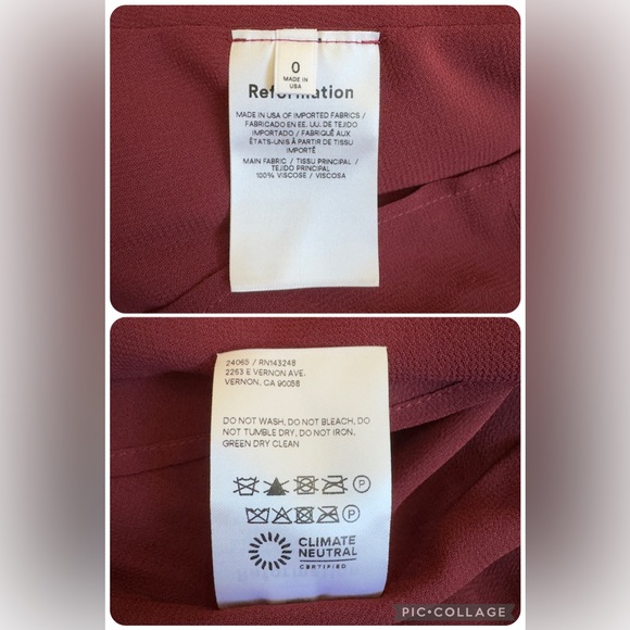 Reformation Stevie Long Sleeve Smock Neckline Midi Dress Brand New 0 - Picture 13 of 14